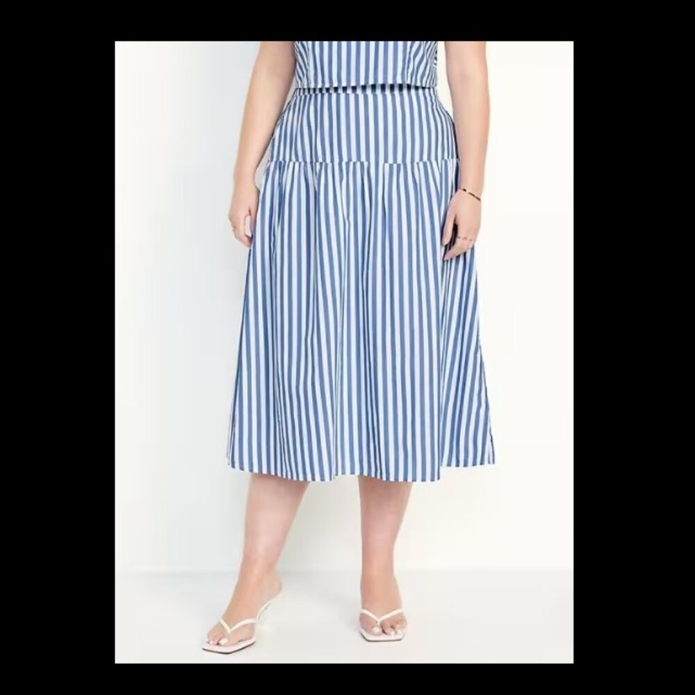 NWT Old Navy Dropped-Waist Midi Skirt